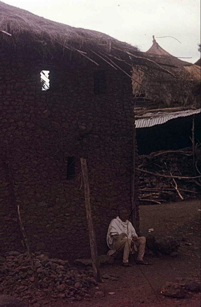 Jewish man outside his house, Ambover, Ethiopia. 1971. Courtesy of Ilan de beer.